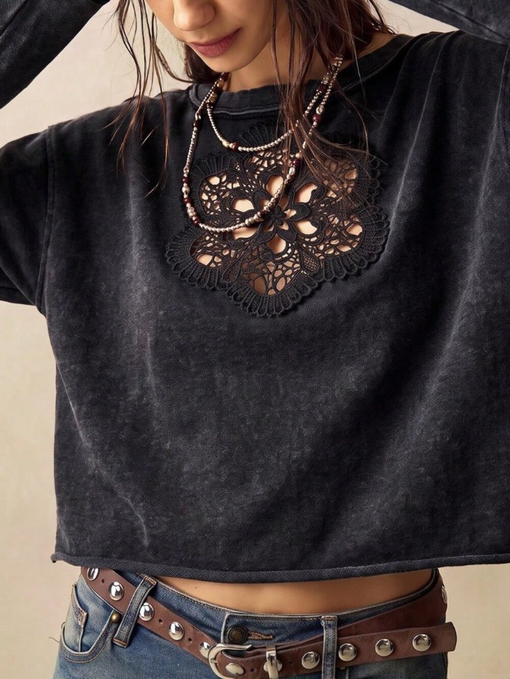 Black Casual Women's Knit T-Shirt